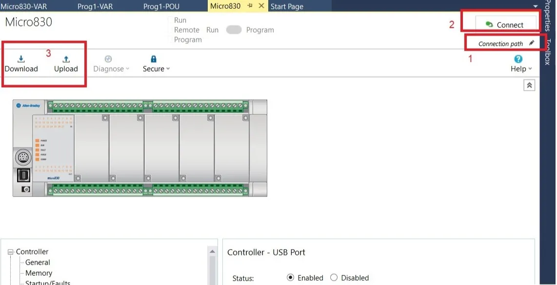 img/intro/download and upload program in Connected Components Workbench.webp